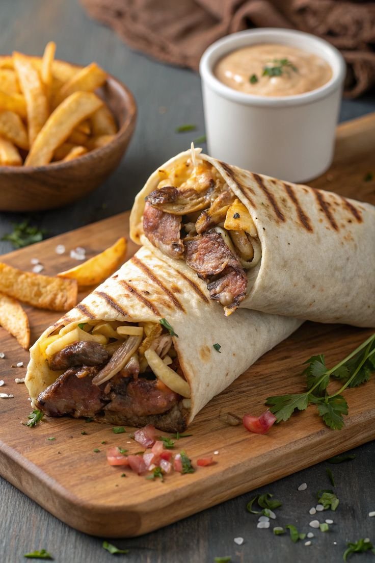 Steak & Cheese Dirty Fry Burritos